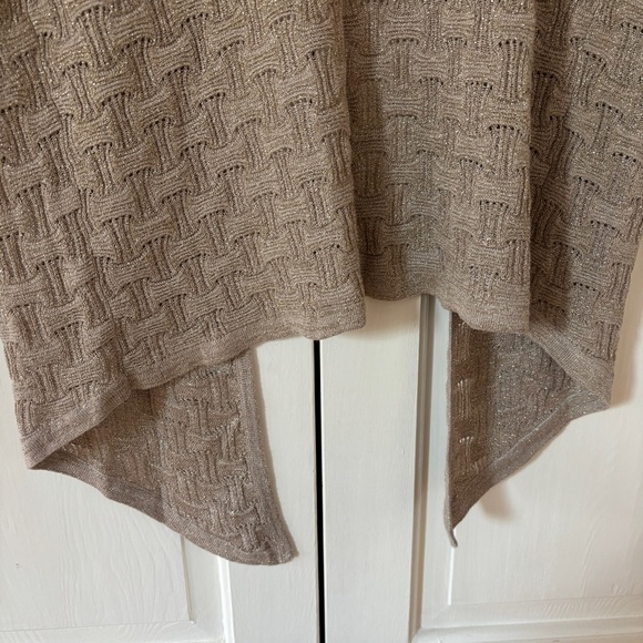 Chicos Travelers Size‎ 1 Cardigan Open Front Metallic Basketweave Chicos Medium - Picture 13 of 14